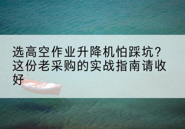 阳春高空作业升降机厂家推荐-选高空作业升降机怕踩坑？这份老采购的实战指南请收好