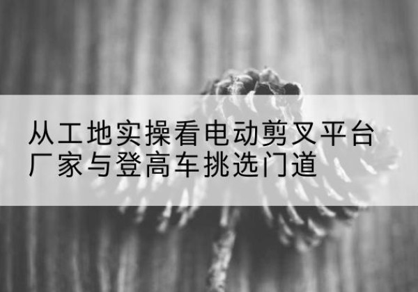 阳春电动剪叉升降平台厂家-从工地实操看电动剪叉平台厂家与登高车挑选门道